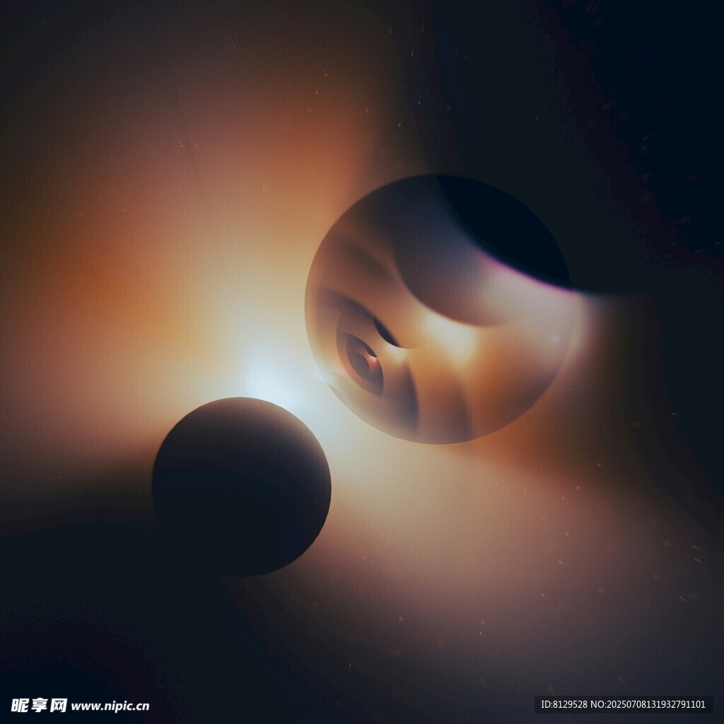 梦幻光影中的球体景象