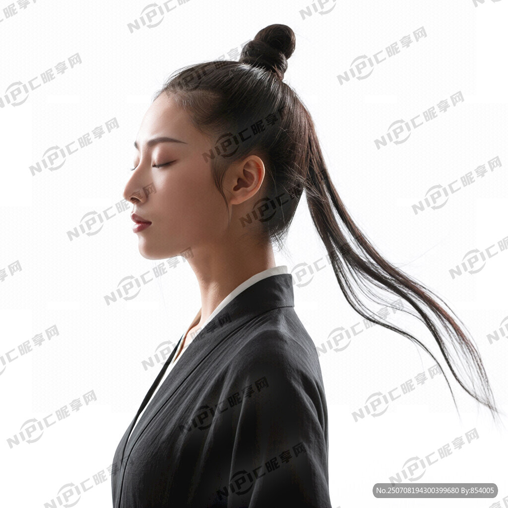 用简笔画的风格画一个古风女人上
