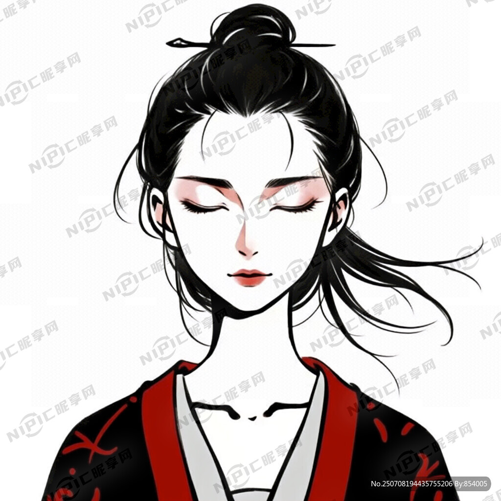 用两头细中间粗的线条画一个古风