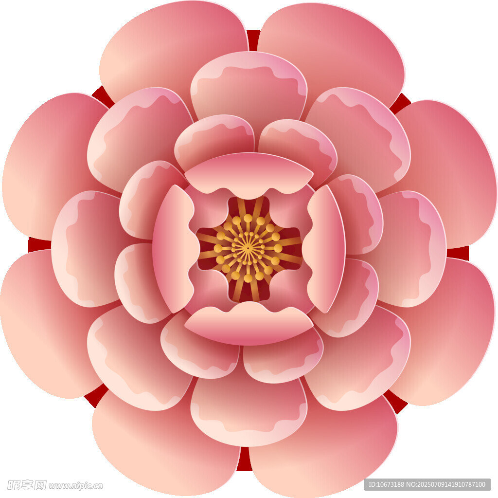 粉色精美立体花朵图案