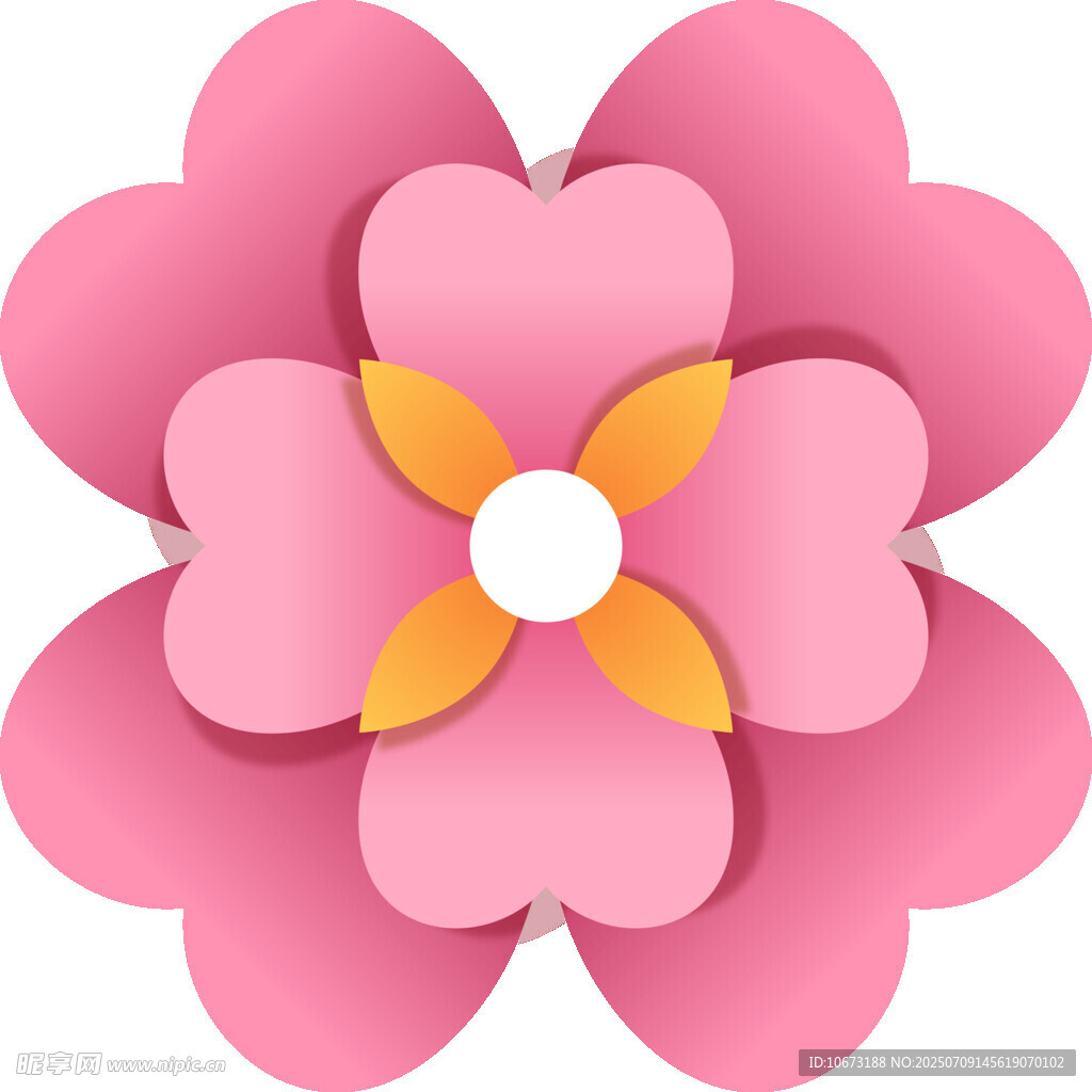 粉色立体花朵图案