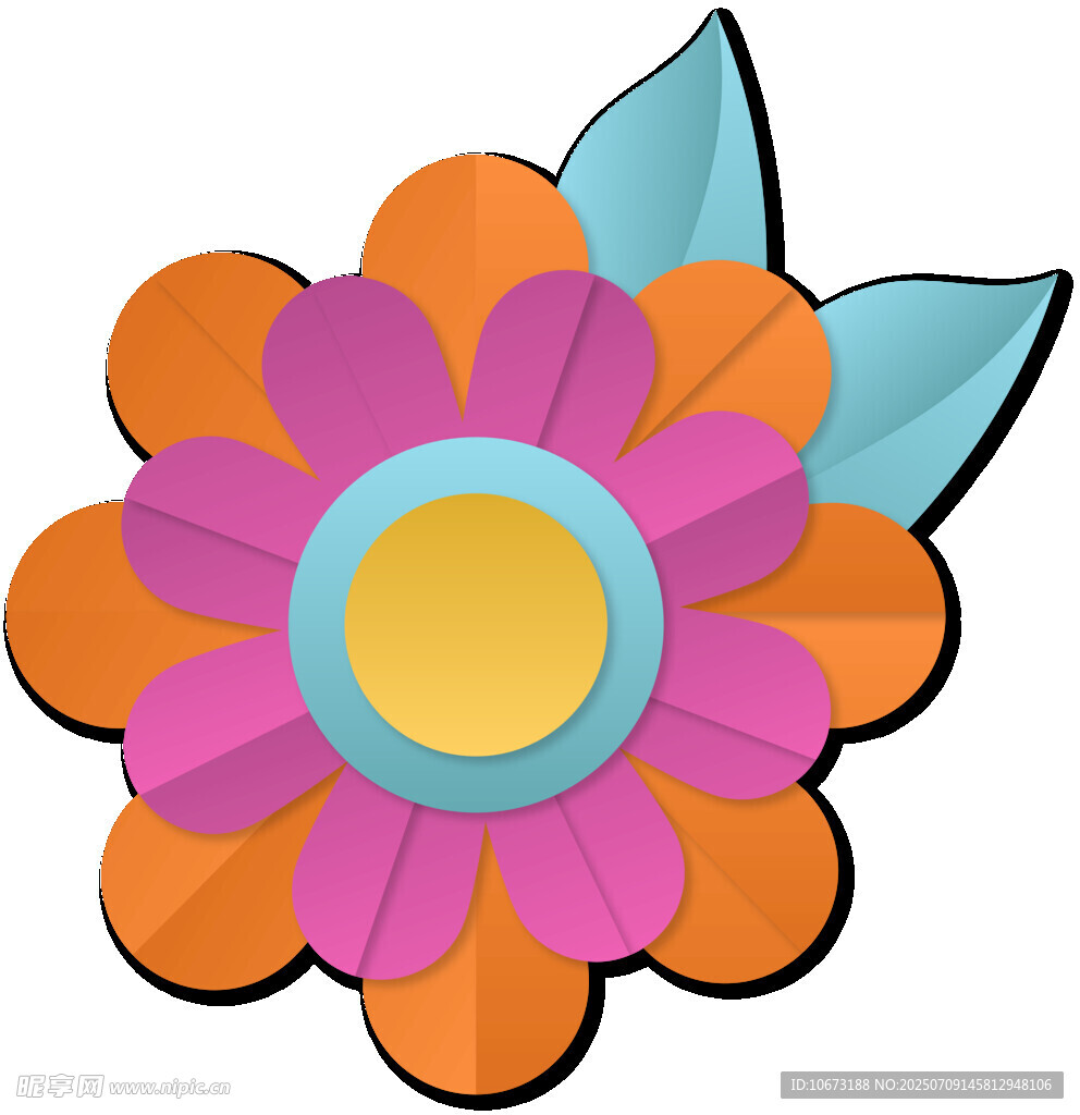 多彩花朵插画
