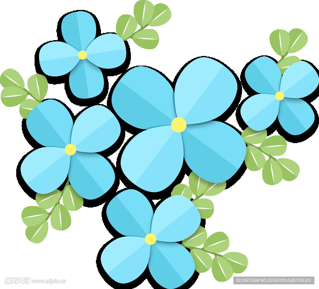 蓝色小花插画