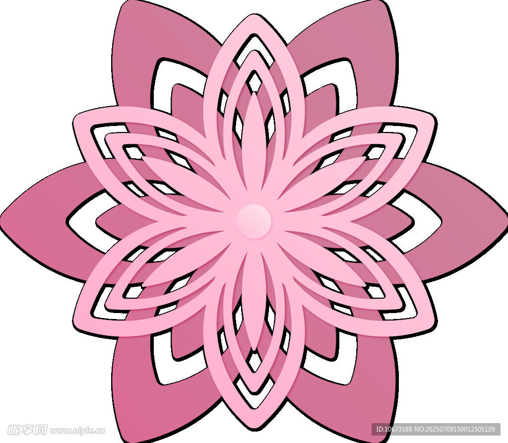 粉色立体花朵图案设计
