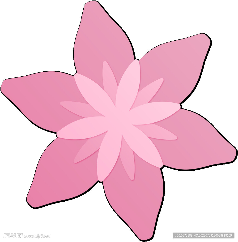 粉色六瓣花朵图案
