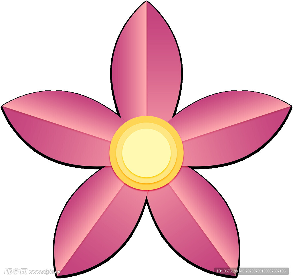 粉色五瓣花朵图案