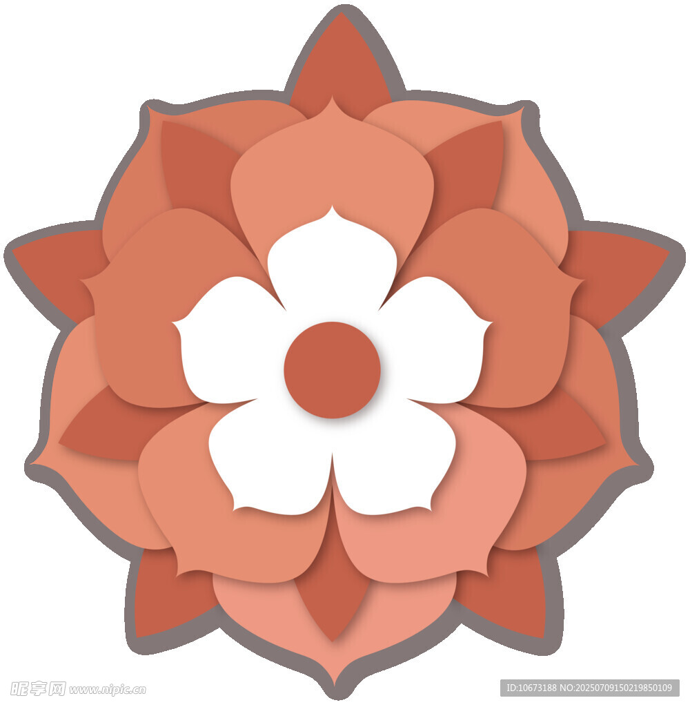 橙色立体花朵图案