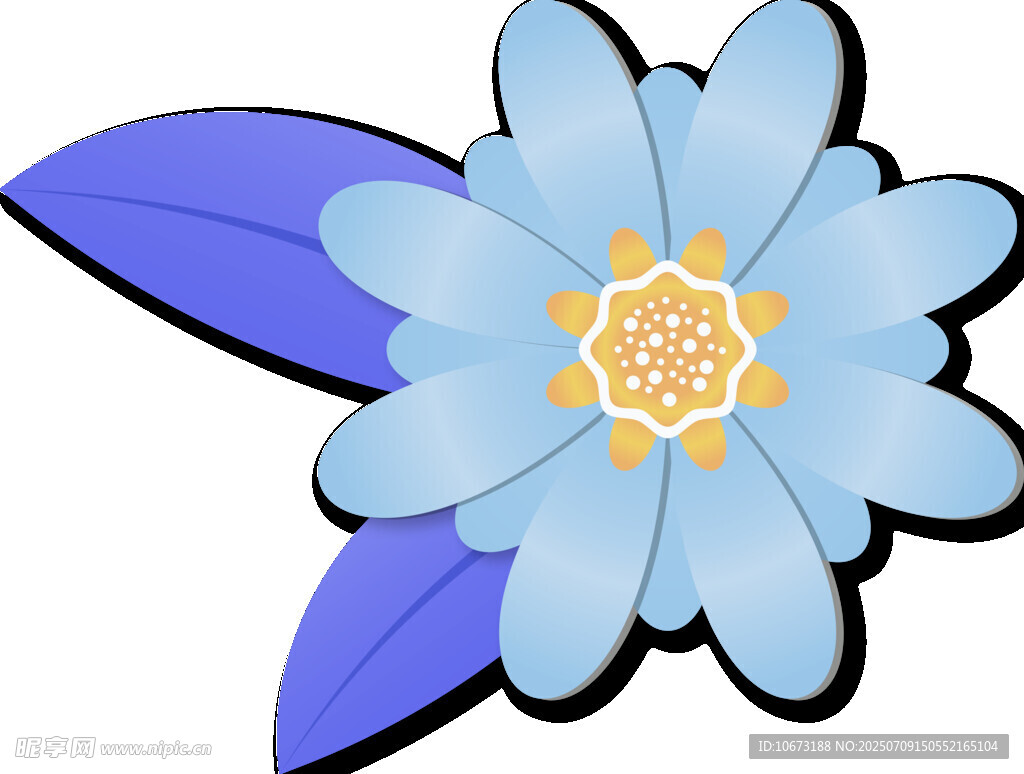 蓝色花朵插画