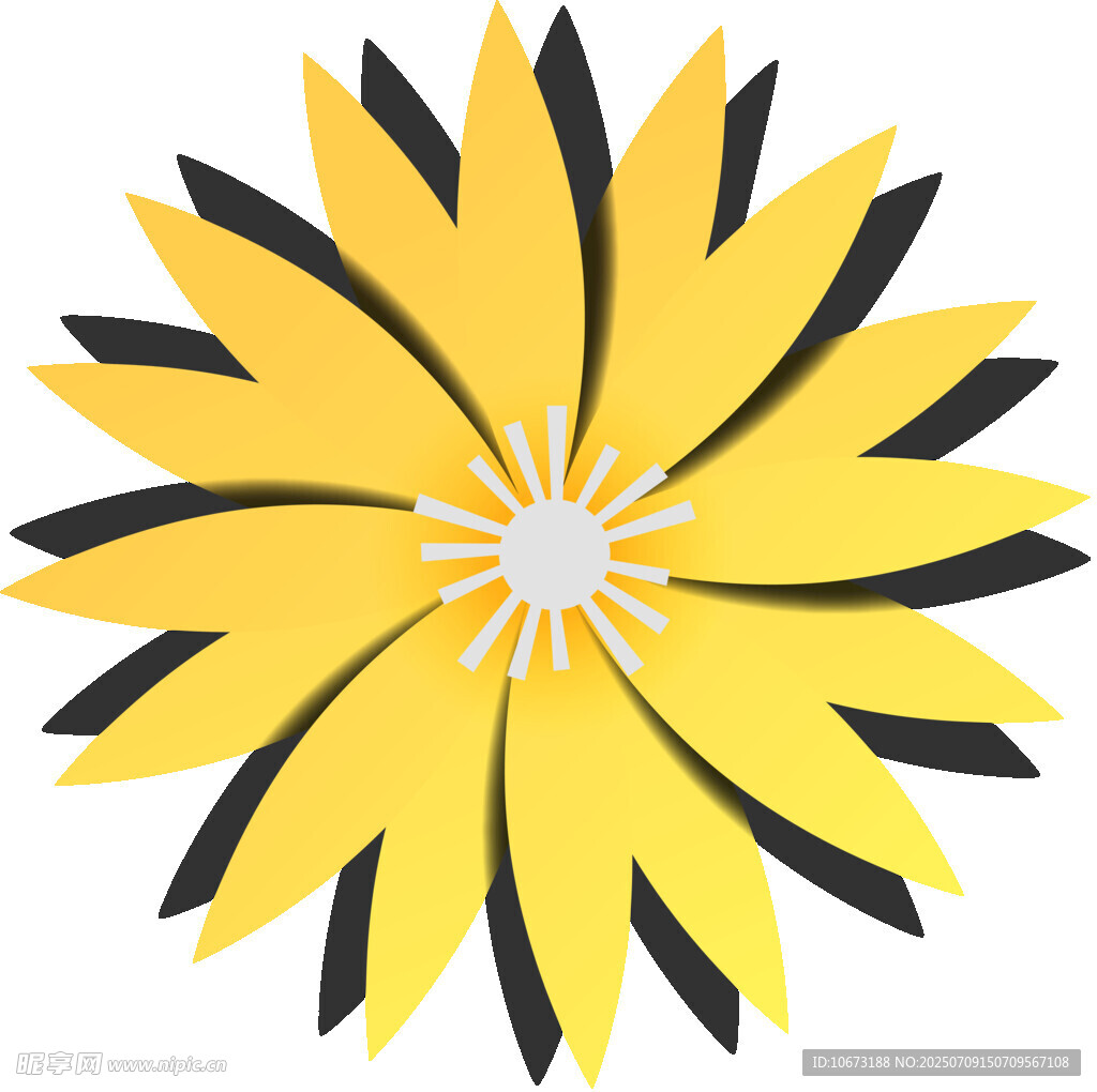 黄色花瓣花朵图案