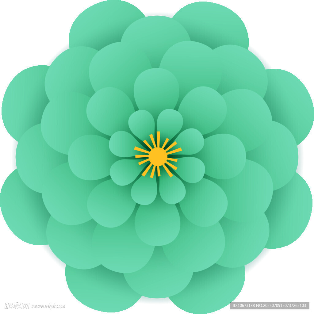 绿色立体花朵图案