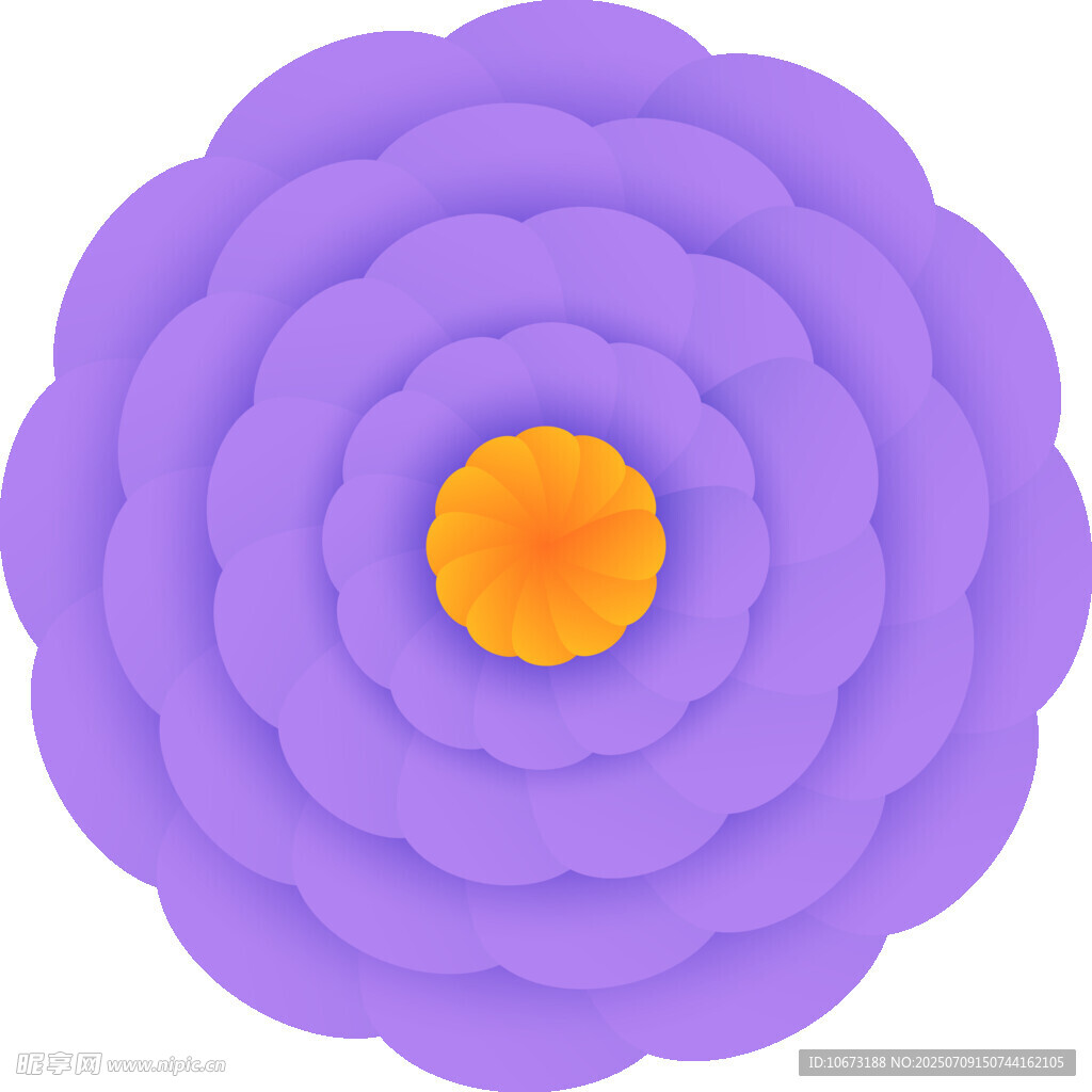 紫色多层花朵图案