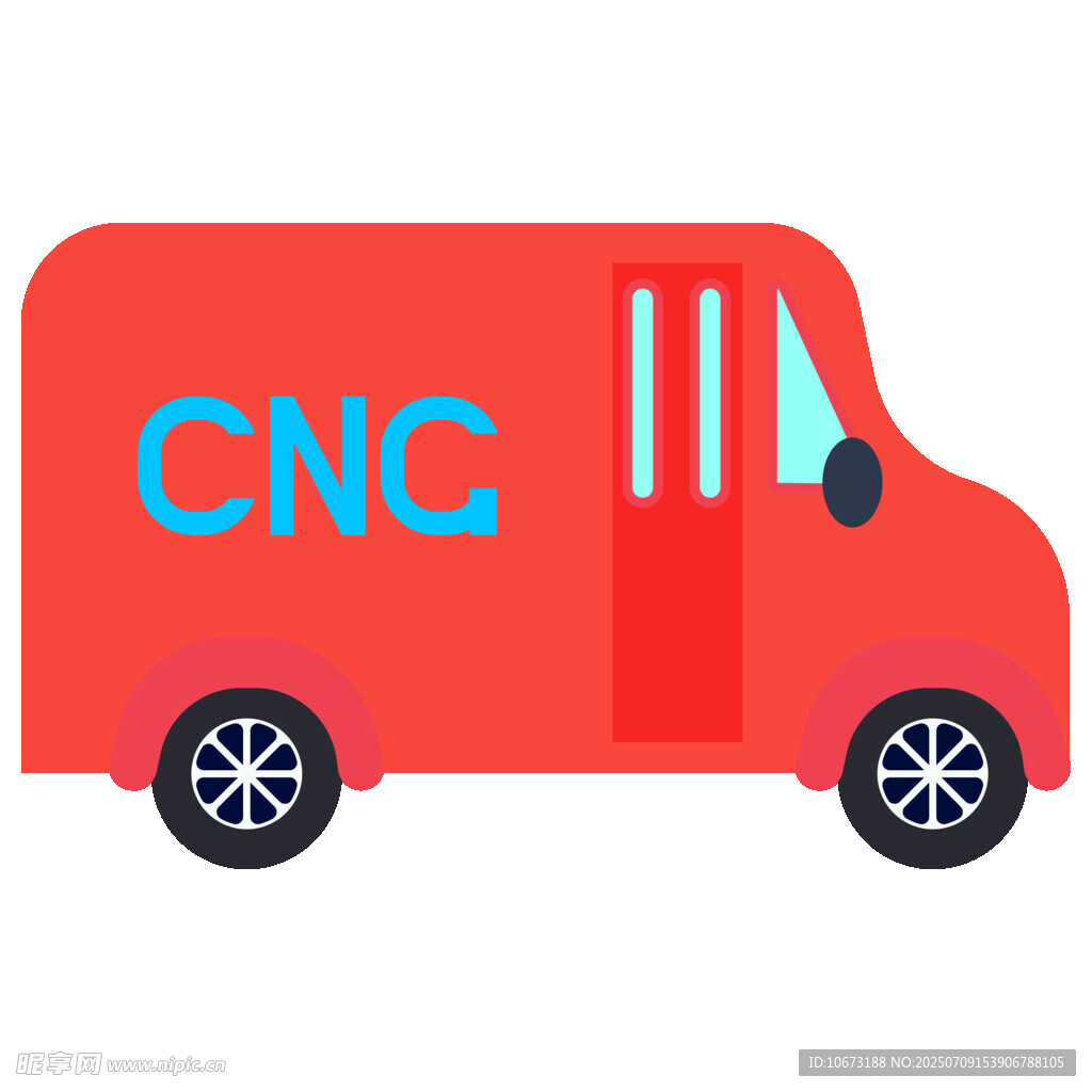红色CNC标识厢式货车