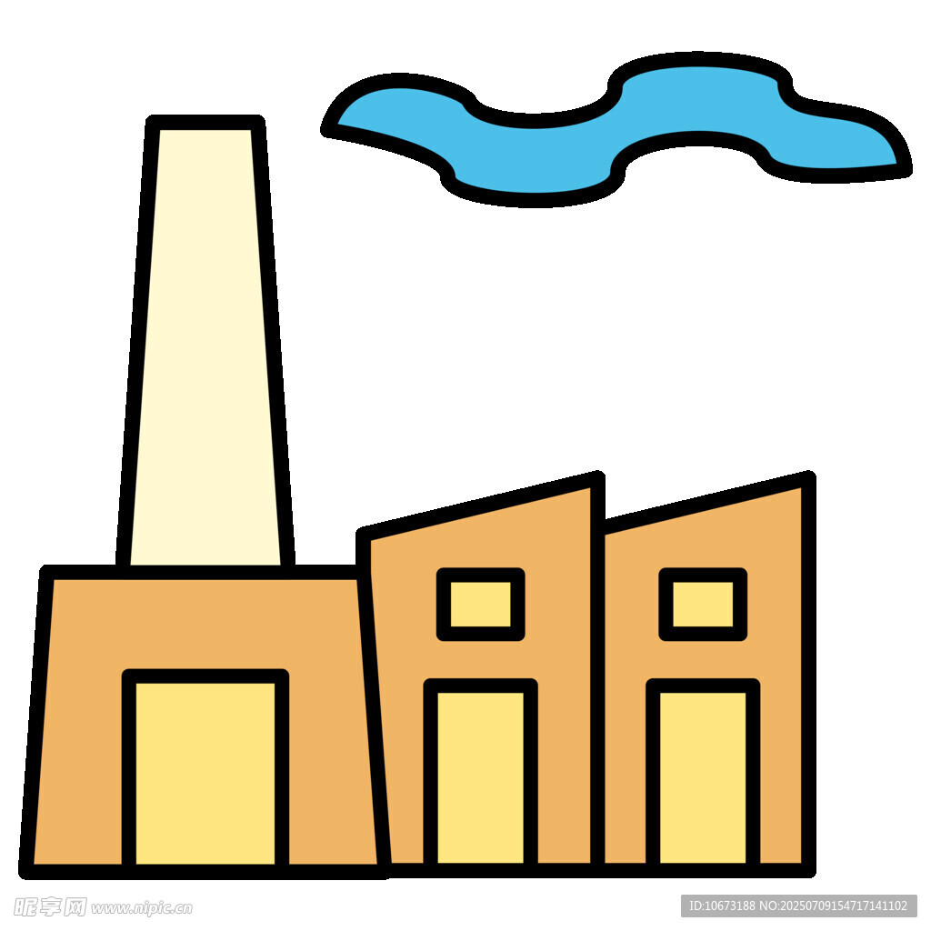 简约风格工厂建筑插画