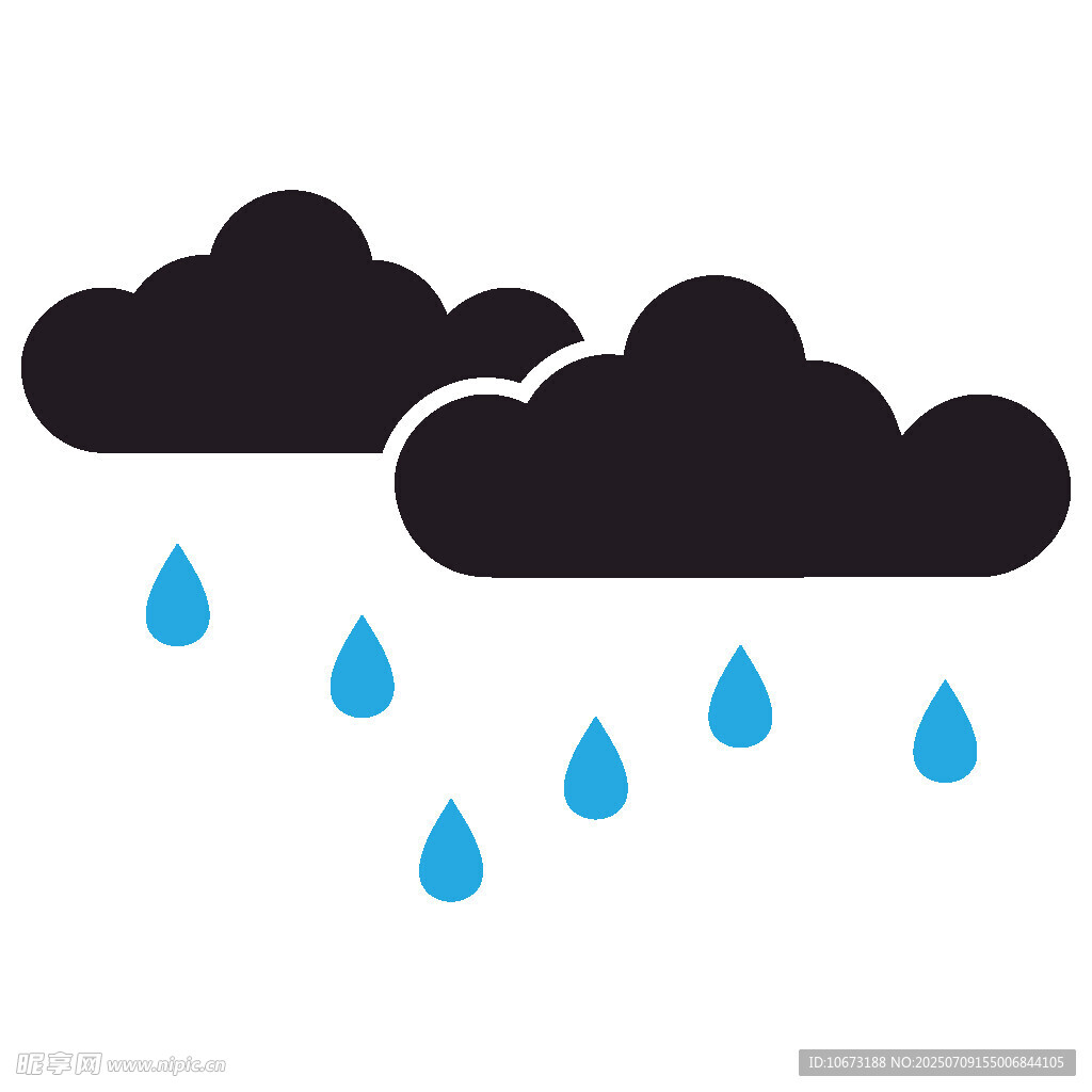 乌云降雨图标