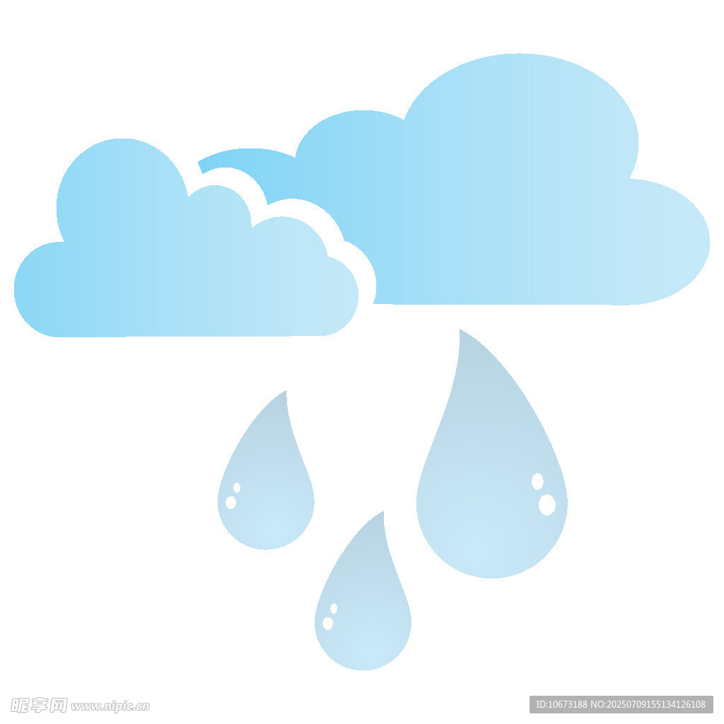 云朵雨滴图标