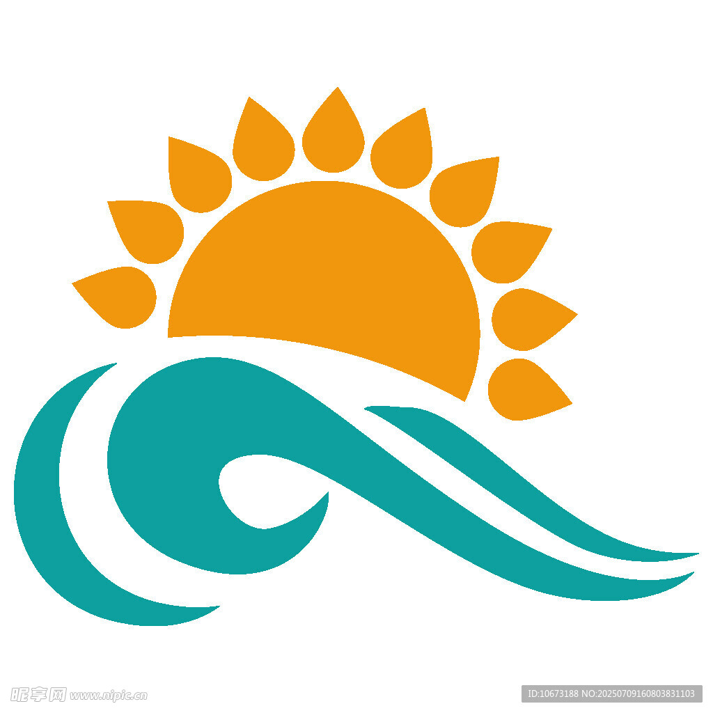 太阳海浪标志设计