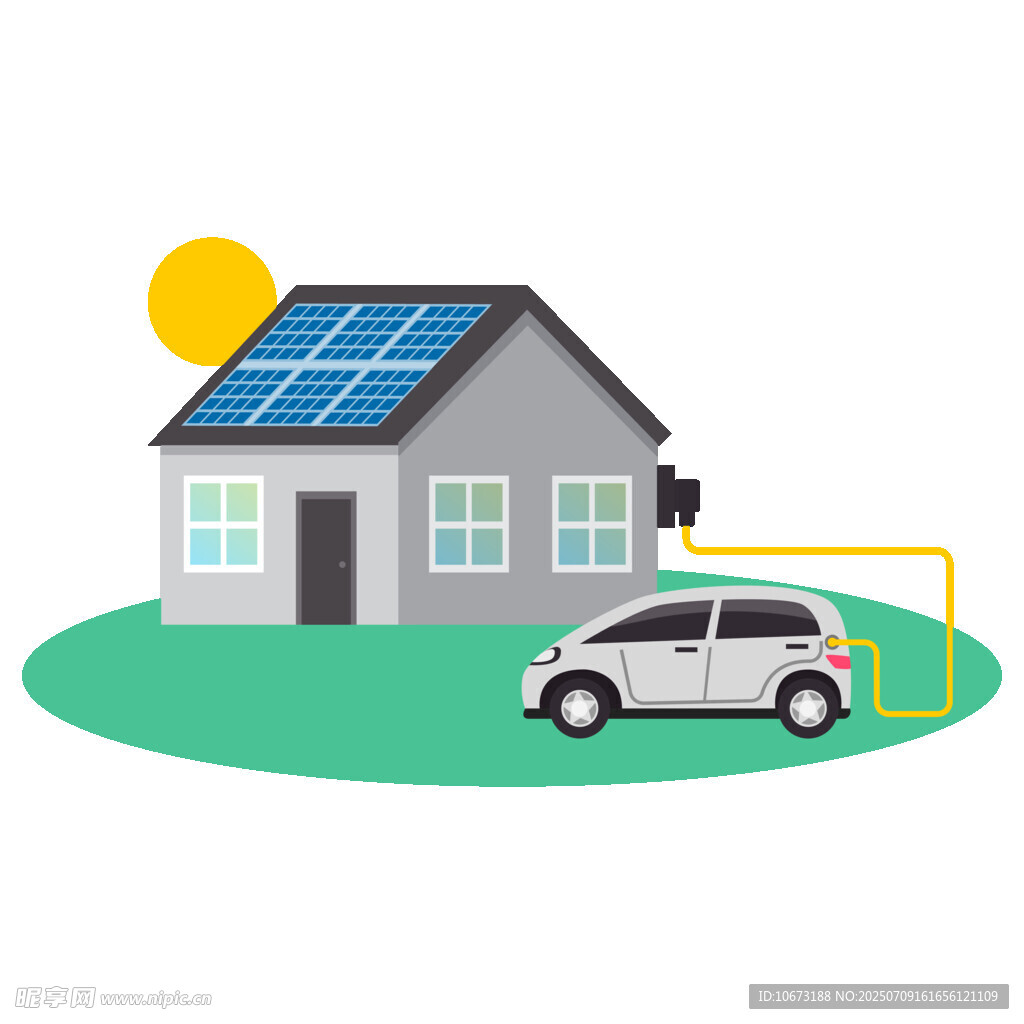 太阳能住宅与充电汽车