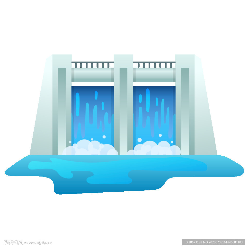 卡通风格水坝场景图