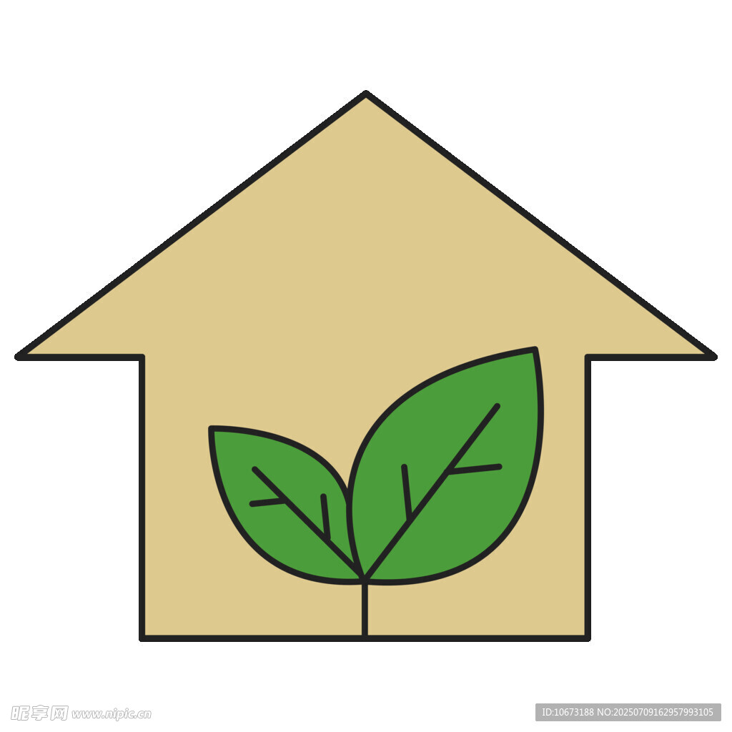 绿叶小屋图标设计