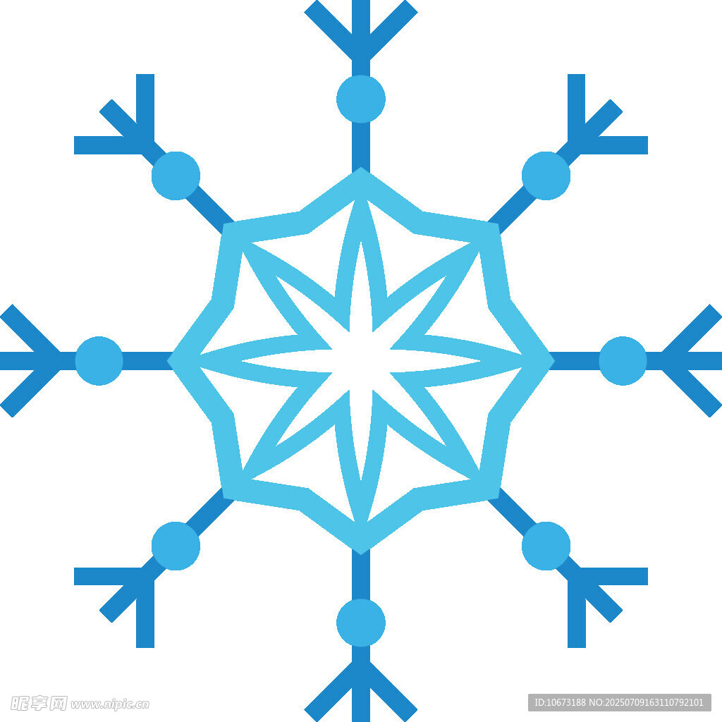 蓝色雪花图案