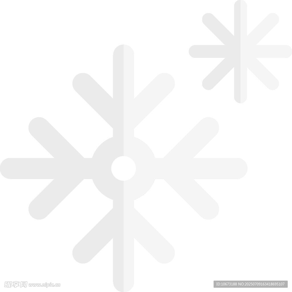简约白色雪花图案元素