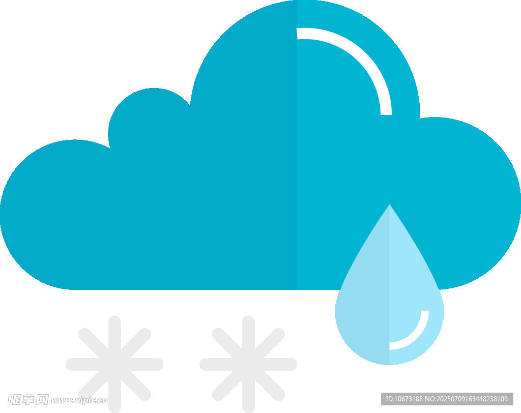 雨雪混合天气图标