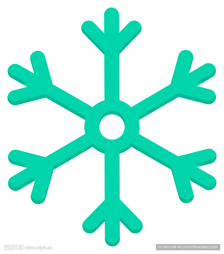 蓝绿色雪花图标