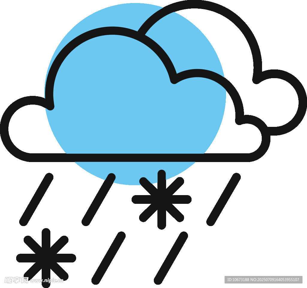雨夹雪天气图标