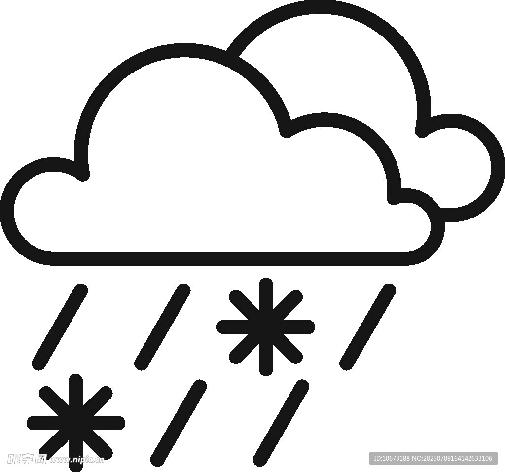 雨夹雪天气图标