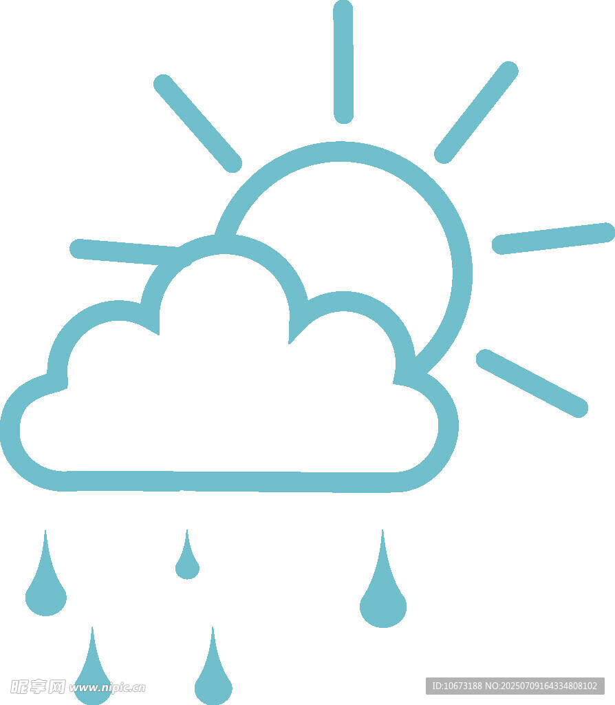 晴雨交加天气图标