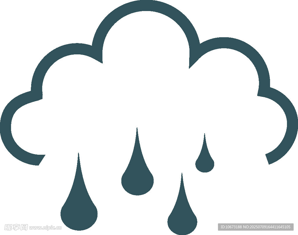 云朵雨滴图标