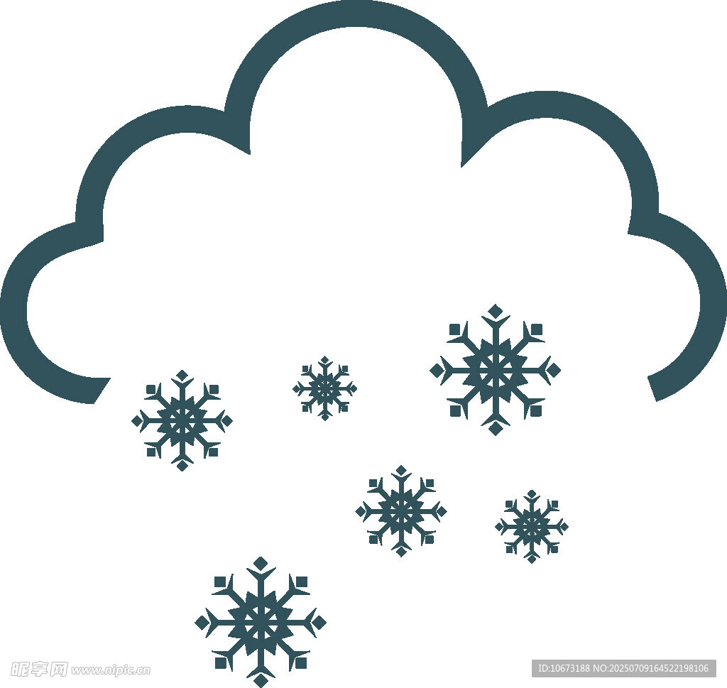 云朵飘雪图标