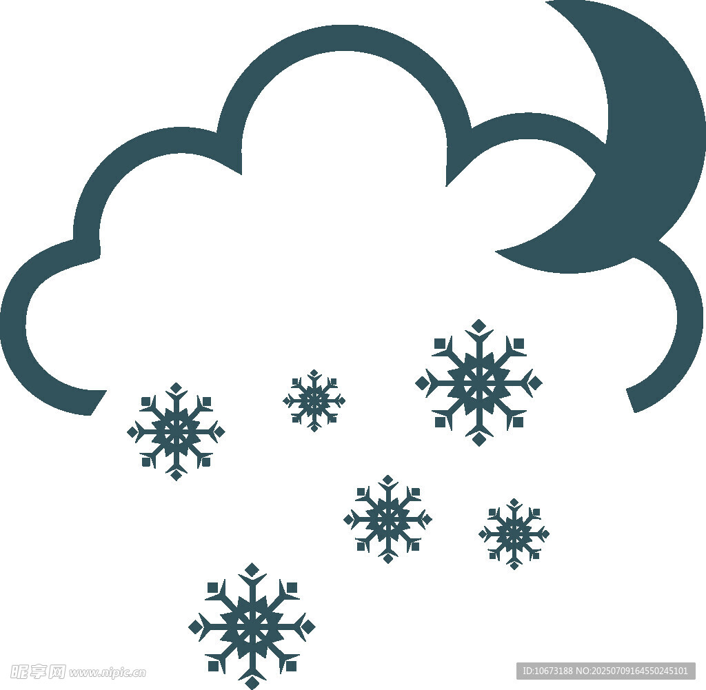 夜间降雪天气图标