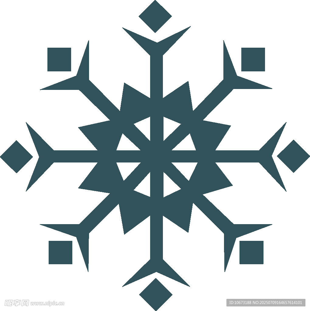 简约几何雪花图案设计