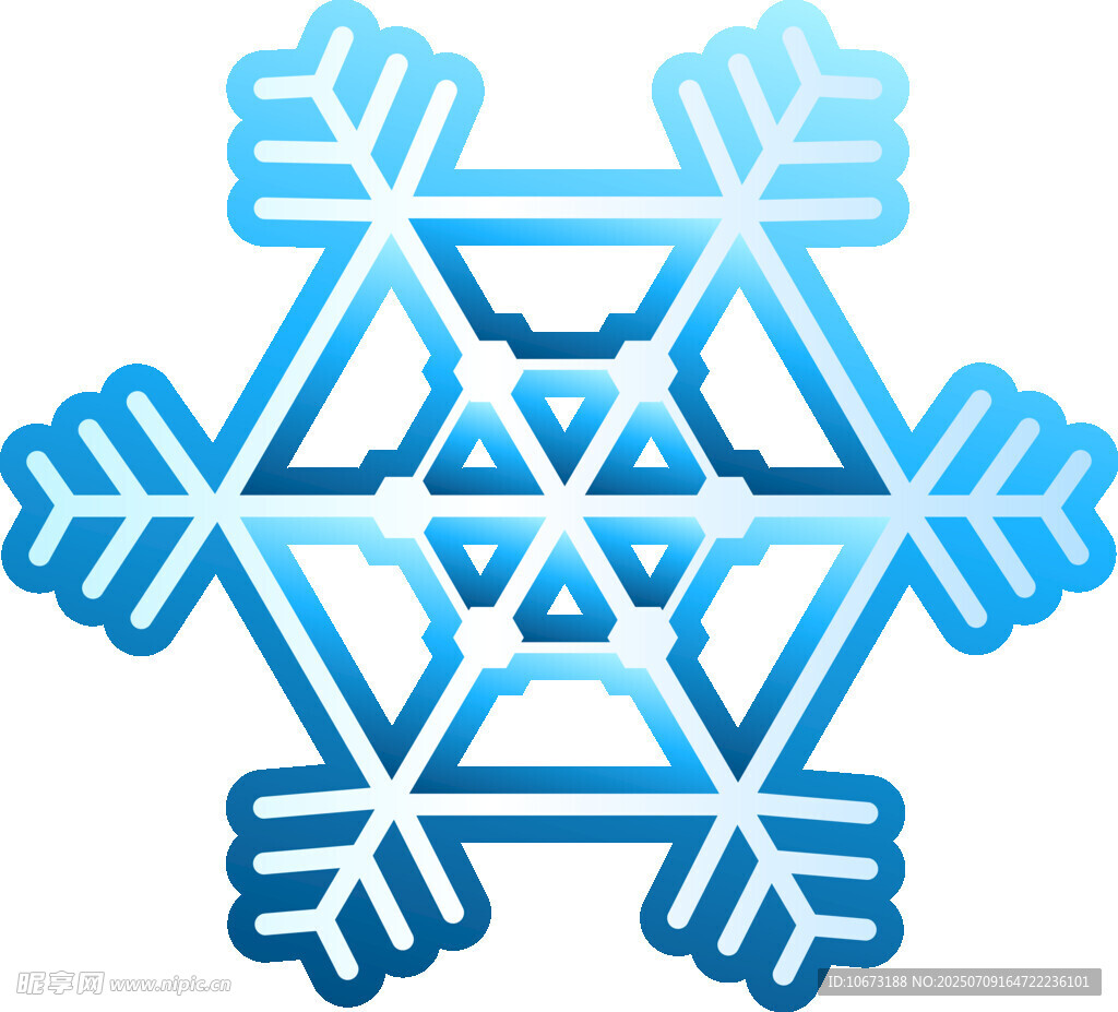 蓝色雪花图案