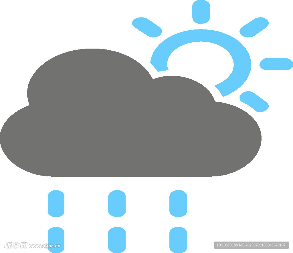雨云与阳光天气图标