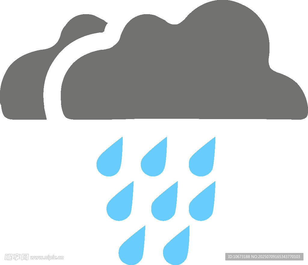乌云降雨图标