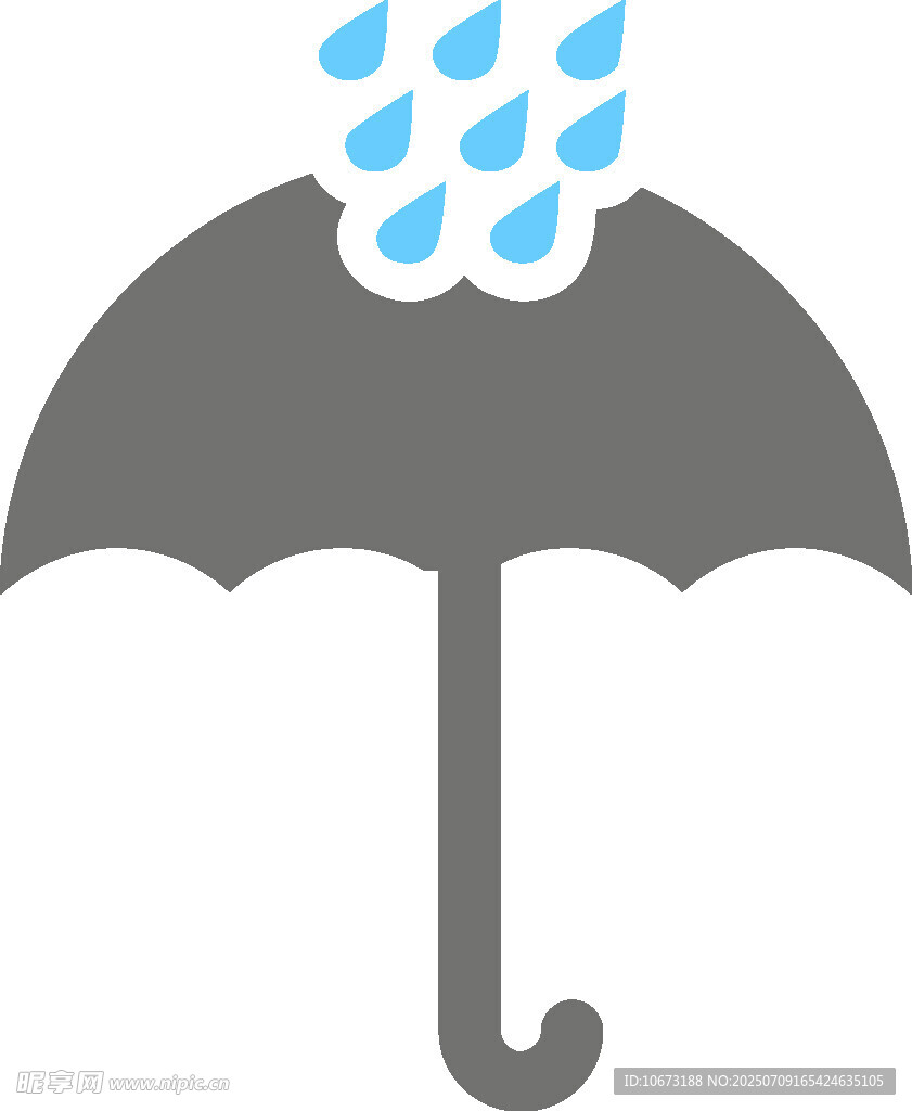 雨伞上的雨滴图案