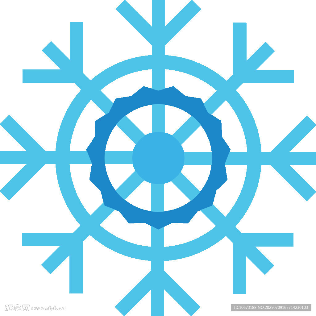 蓝色雪花状几何图案