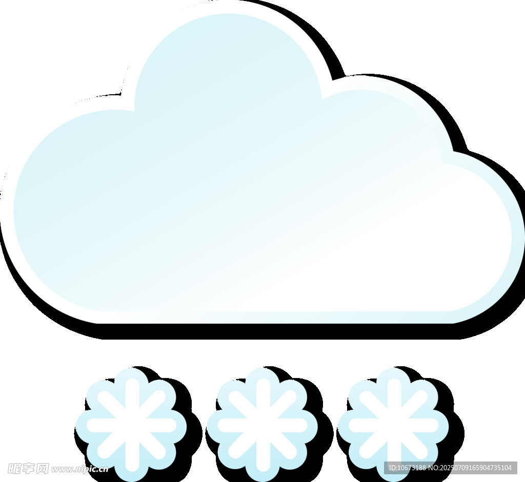 多云有雪天气图标