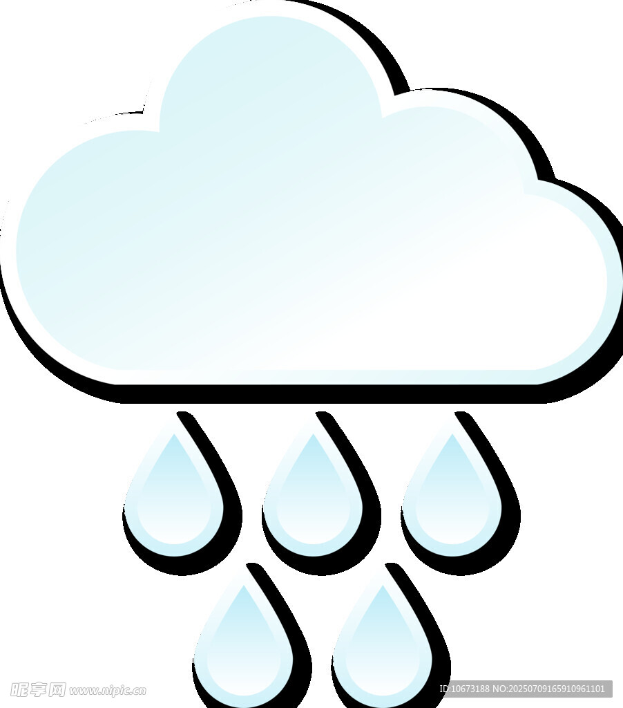 云朵雨滴图标