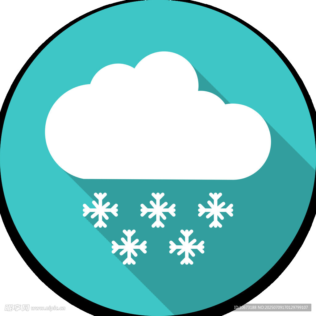 多云飘雪天气图标