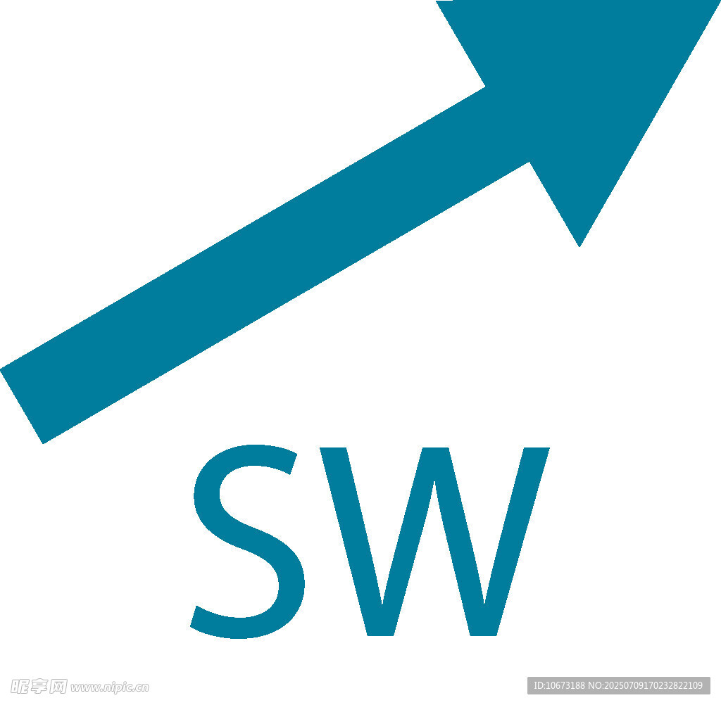 蓝色箭头SW标志图案