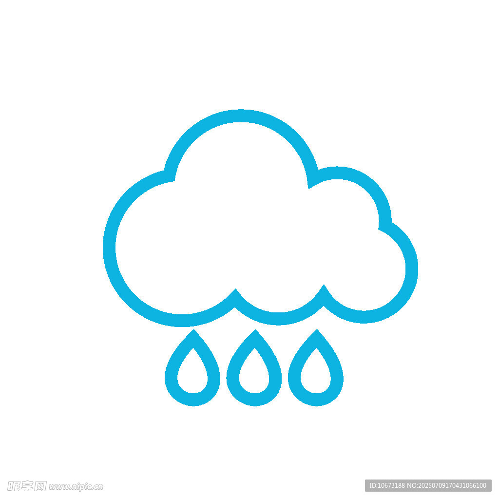 云朵雨滴图标