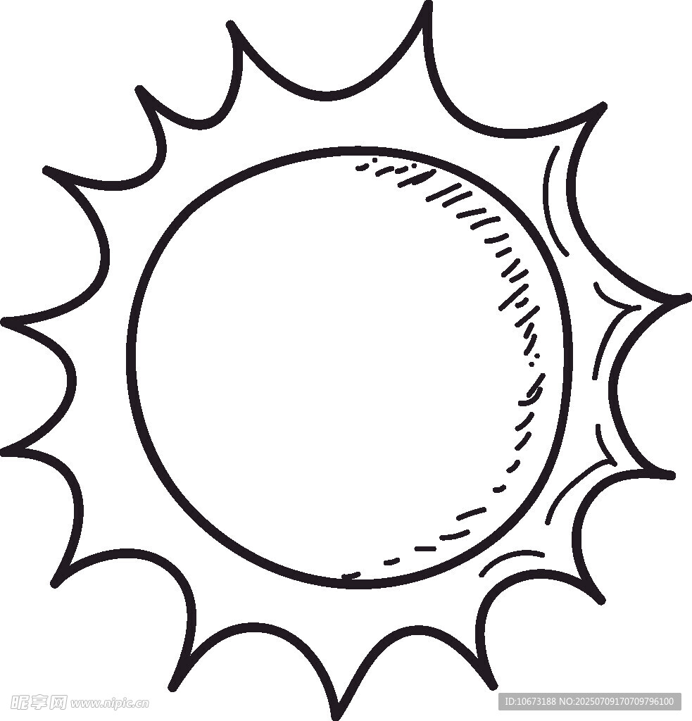 手绘简约风格太阳图案