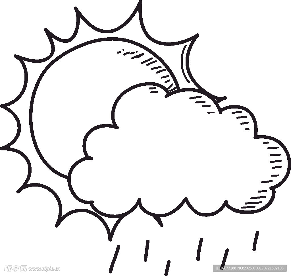 晴雨交加天气图示