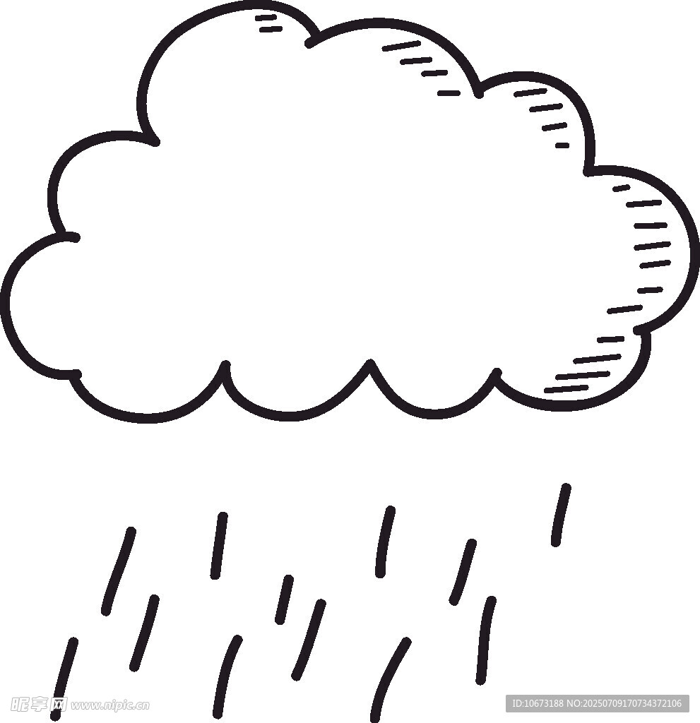 云朵降雨简笔画