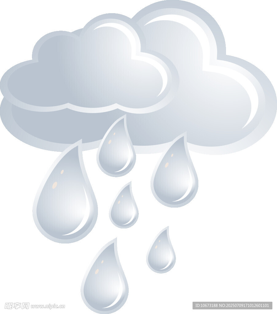 云朵雨滴图标