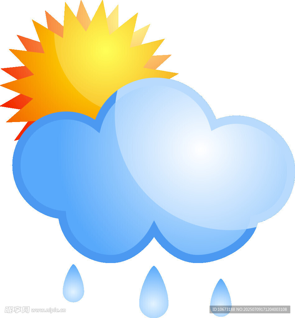 晴雨交加天气图标