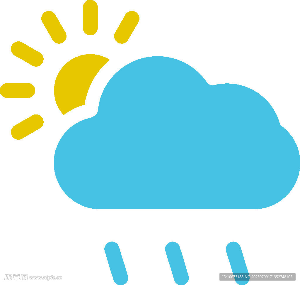 多云转雨天气图标